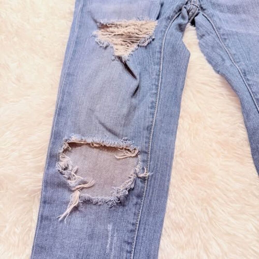 Carmar Light Wash Distressed Skinny Jeans Ripped Denim Size 25 - Picture 4 of 9